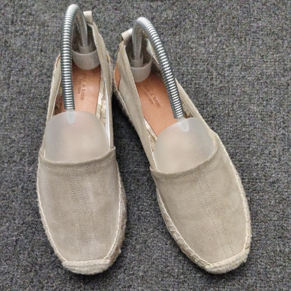 rag & bone Suede Espadrille Flats in Light Taupe